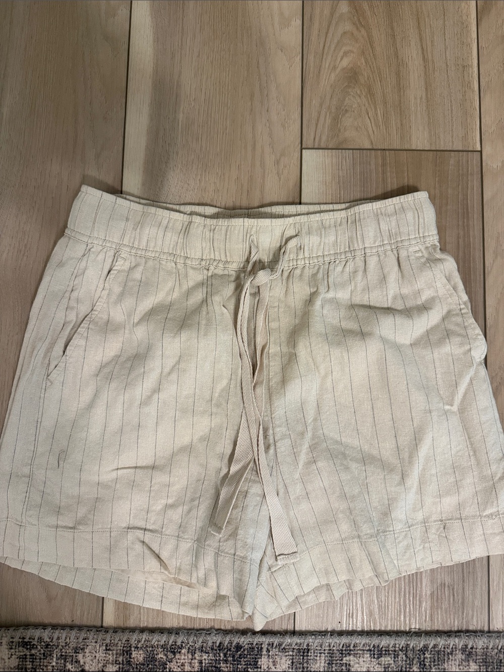 Sanctuary Cream Pinstripe Drawstring Women's Shorts